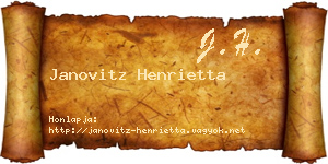 Janovitz Henrietta névjegykártya